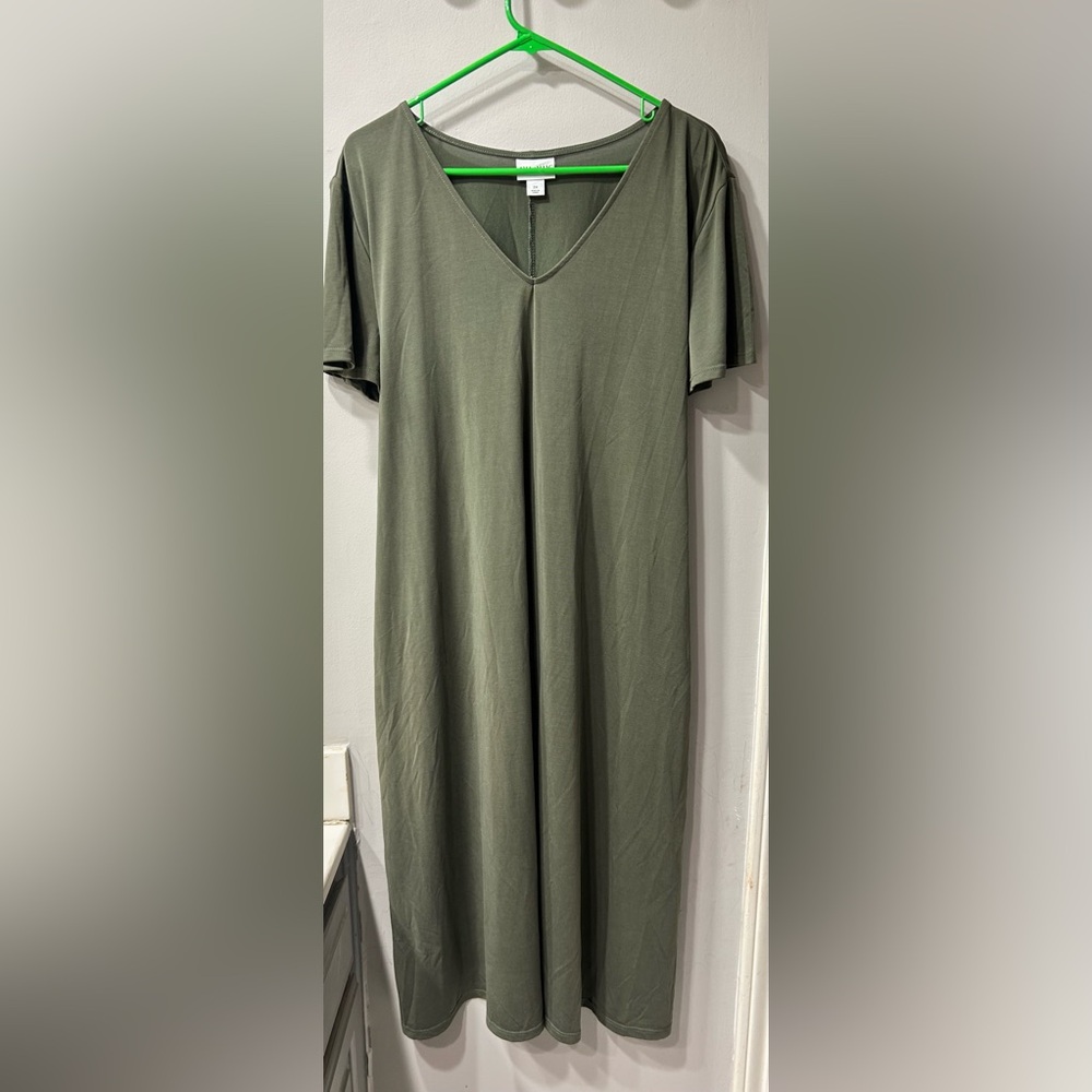 AVA & VIV MIDI Dress/ Size 2X/ Military Green